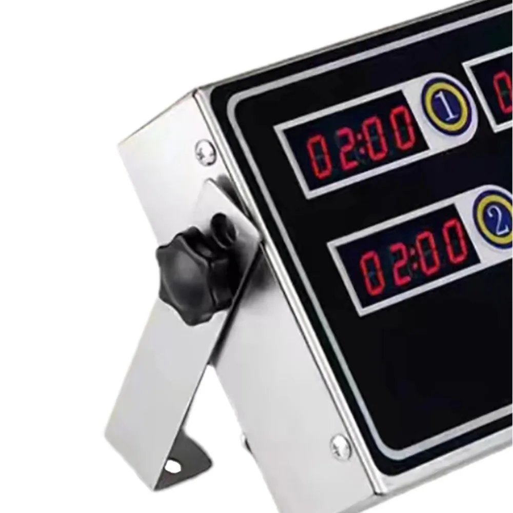 4/6/8 Channels Commercial Kitchen Timer LED Digital Screen US/EU Plug Fried Chicken Timer Rectangular Power-saving