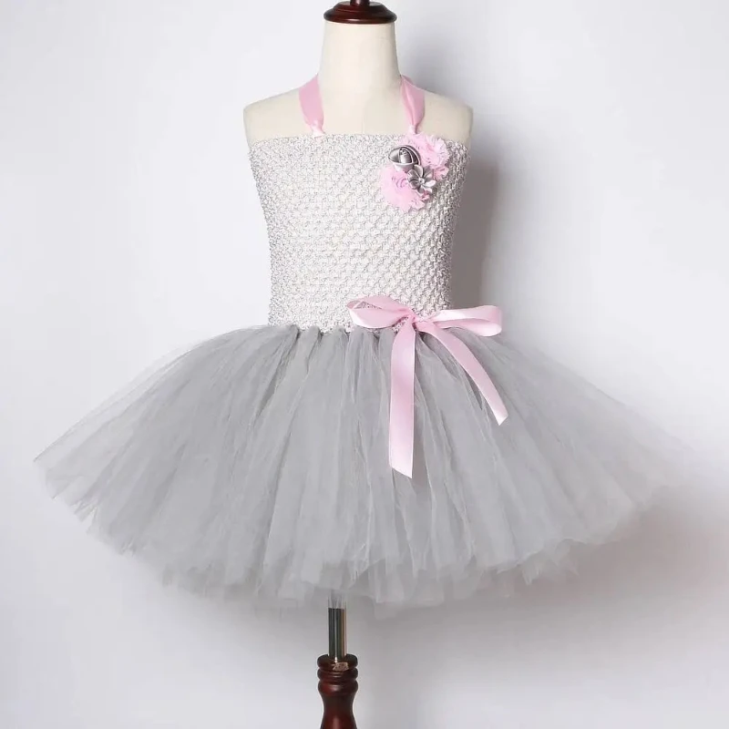 Grey Mouse Costumes Girls Tutu Dress Children Animal Costume Kids Halloween Dresses for Girls Baby Clothes for Birthday Party image 2