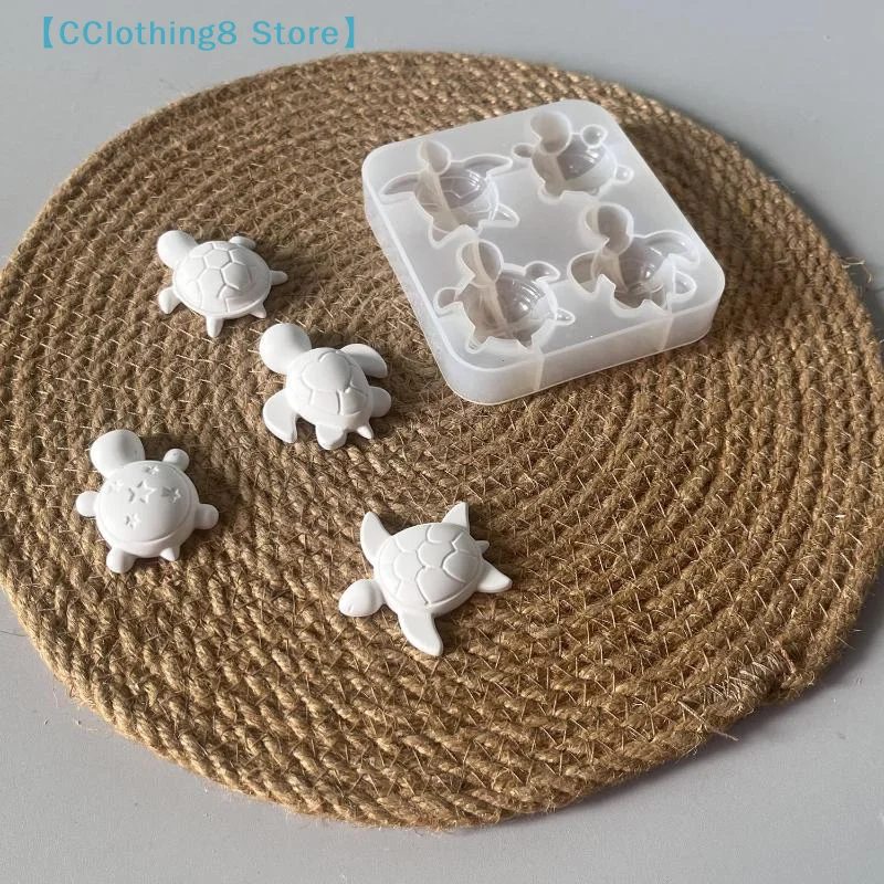 Four Turtles Plaster Silicone Molds DIY Heart Star Texture Shell Ornaments Epoxy Resin Mould 【AliS8】