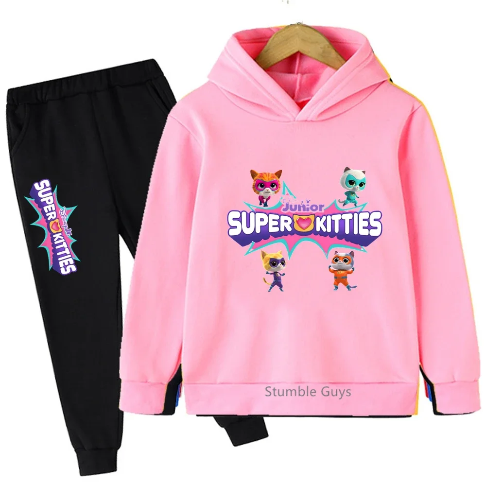 

Disney Supperkitties Kids Hoodie Set Spring Autumn Stylish Boys Girls Casual Match Coat 2-Piece​