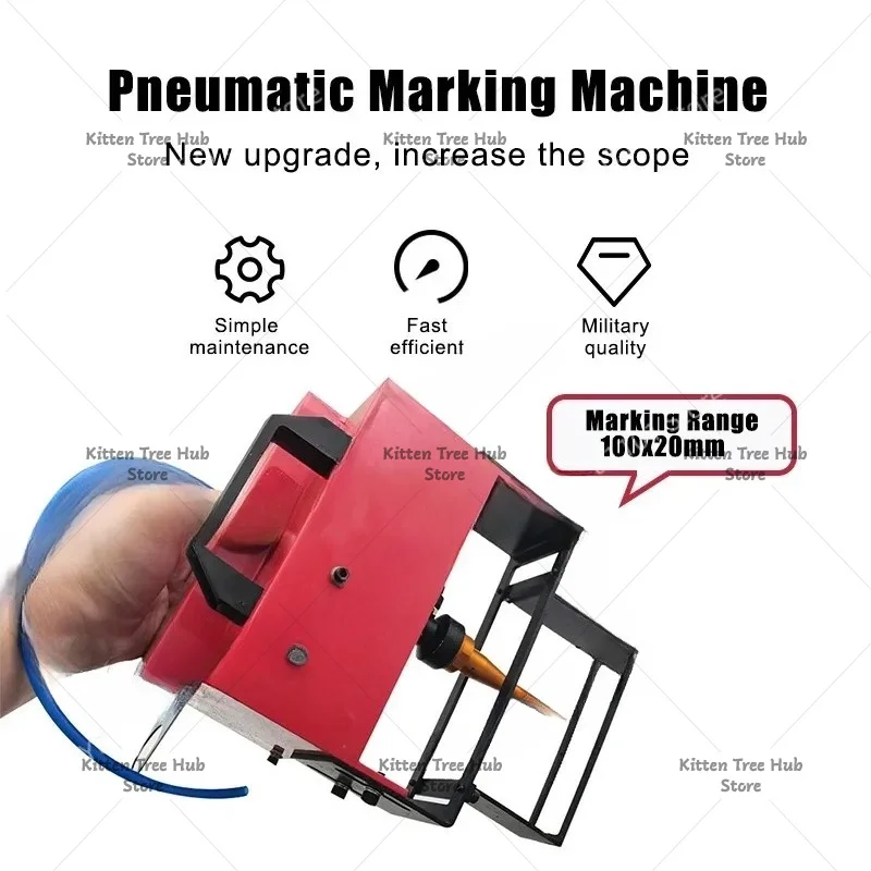 Pneumatic Marking Machine 100x20mm Metal Marking Engrave Machine Air Dot Peen Marking Machine For VIN/Code/Chassis Number 110V