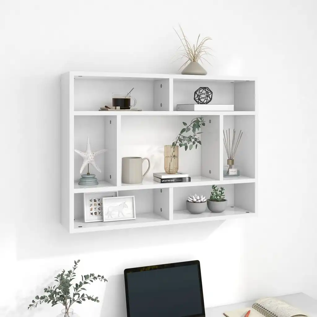 Wall shelf white 75x16x55 cm agglomerated modern interior house decoration Simple design shelves kitchen bedroom living room wall shelf storage shelf