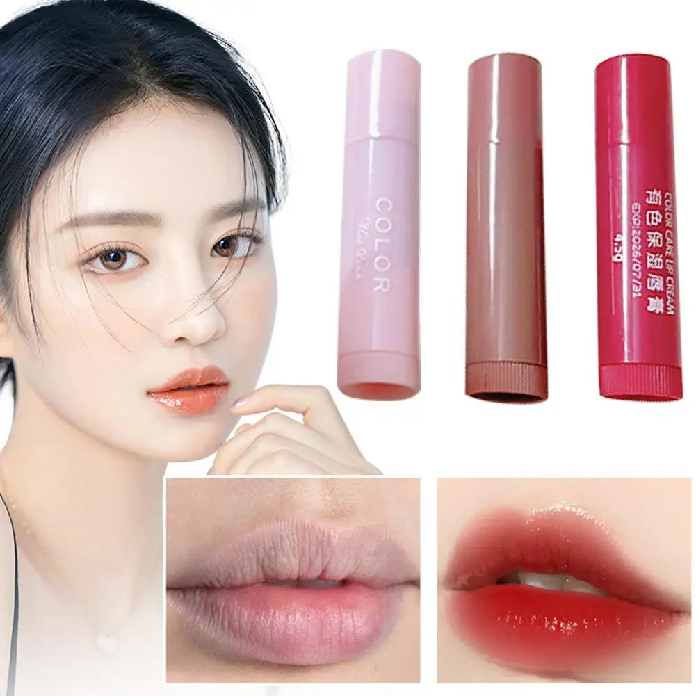 1/3pcs Lip Balm Moisturizing Anti-dry Lip Balm Easy Tint Makeup Care Lip Anti-cracking To Colored Lip Cosmetics Lipstick Ca Z9M7