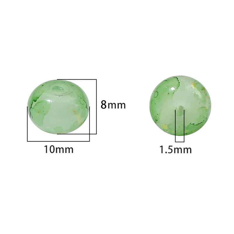 

30pcs 10x8mm Glass Rounds Beads Colorful Loose Beads Hole 1.5mm for Keychain Bracelet Necklace DIY Jewelry Making Accessories