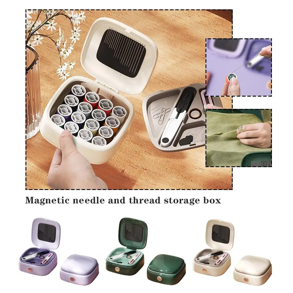 Portable Domestic Magnetic Needle Thread Storage Box Hassle Of Multifunctional Finding Appearance Save Elegant Needle Pract O2Y9