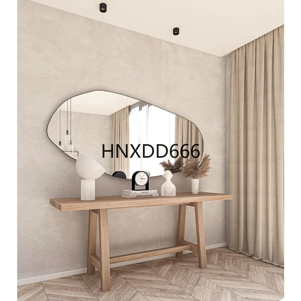

Irregular Home Asymmetrical Wall Mirror Unique Design Handmade Wall Mirror Living Room Bedroom Silver Mirror