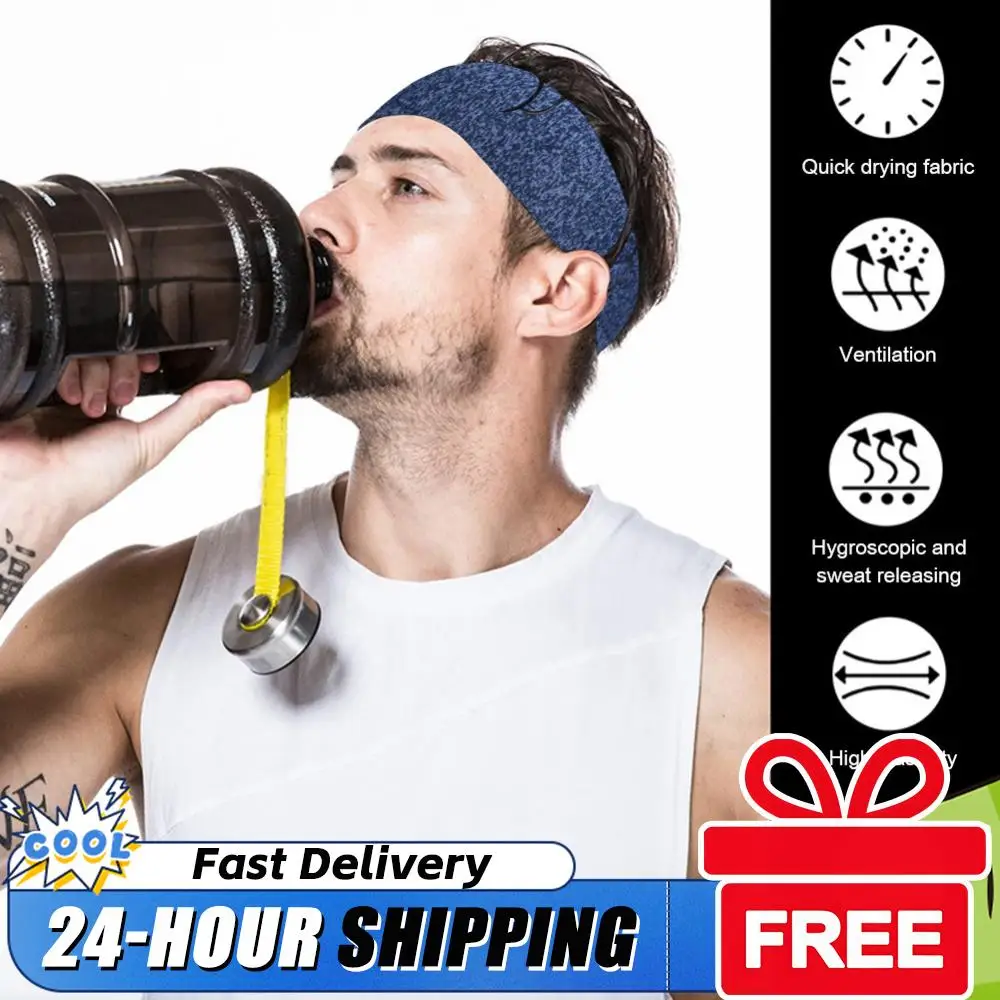 

Повязка на голову для спорта с влагопоглощением, быстросохнущая, нескользящая, дышащая, для йоги, бега, велоспорта