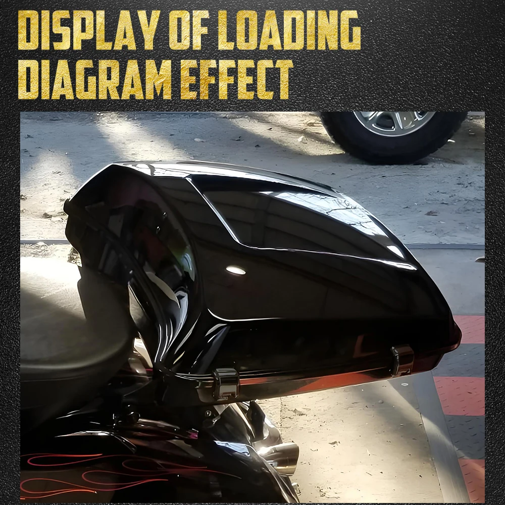 Motorcycle 7.5'' Razor Tour Luggage Trunk Tail Box Top Case With Latches For Harley Touring Electra Street Glide Road King 14-25
