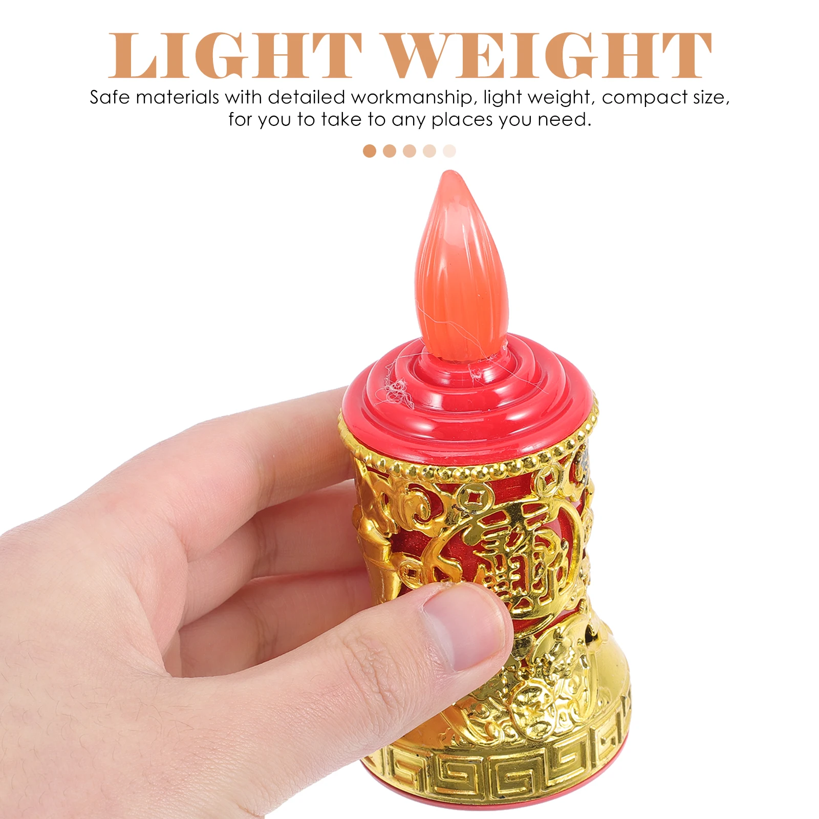 

Led Lights Flameless Rechargeable Electronic Wax For Chinese New Year Sacrifice Birthday Party Red Taper Lamp Reusable