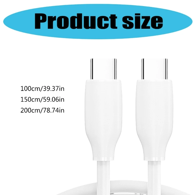 PD20W USB C Silicone Cable USB to USB C Type C Charging Fast Charging Cable Replacement for Phone Laptop Camera 83CF