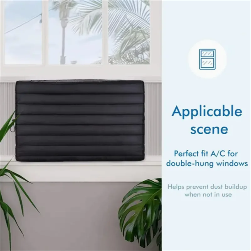 All Inclusive Air Conditioning Protective Cover Quilted Fabric Indoor Air Conditioning Cover Dust Protection Elastic Opening