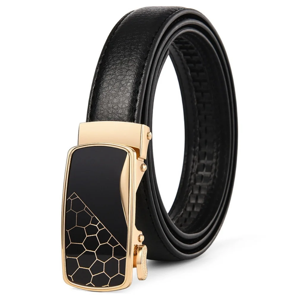High Quality Black Belt with Automatic Buckle for Women 2.3cm Wide Women's Business Belt Casual Heart Buckle Women's Pants Belt