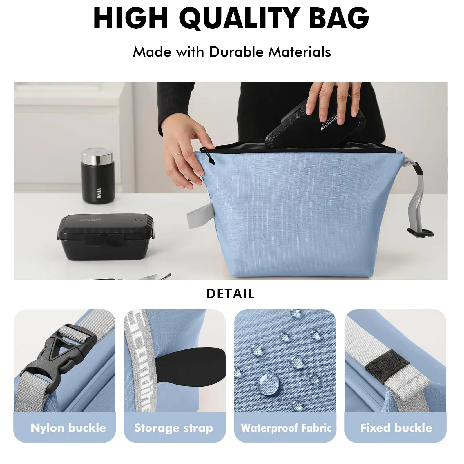 Portable Lunch Bag Woman Insulated Thermal Lunch Box Cooler Handbag Food Bag Carrier For Office School Travel Picnic