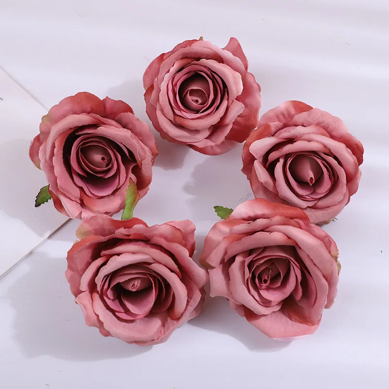 5Pcs 10cm Rose Blume Köpfe Künstliche Seide Blume Für Hochzeit Geburtstag Party Haus Garten Dekoration DIY Sammelalbum geschenk Dekor