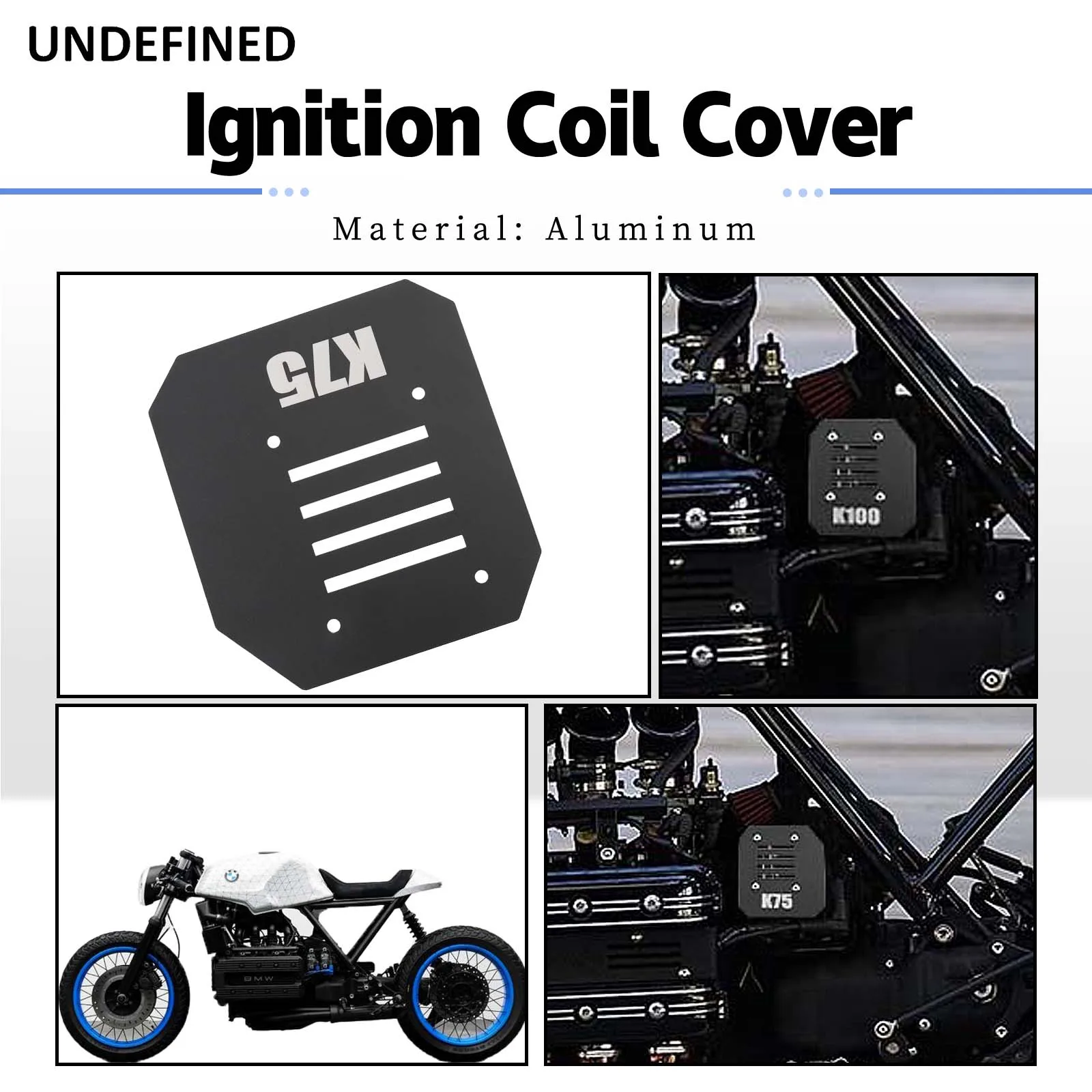 Black Lgnition Coil Covers Guard Brushed Aluminum Cafe Racer Fit For BMW K100 K75 Motorcycle Accessories view 4