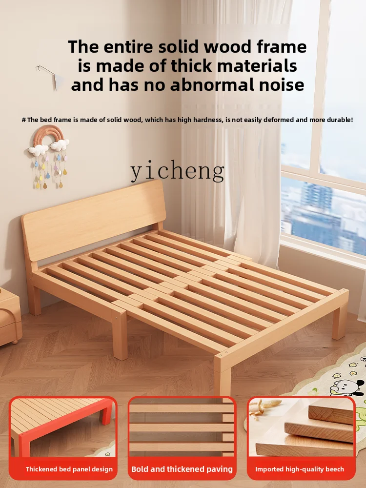 CB telescopic sofa bed beech small apartment simple bedroom push-pull bed folding solid wood telescopic bed