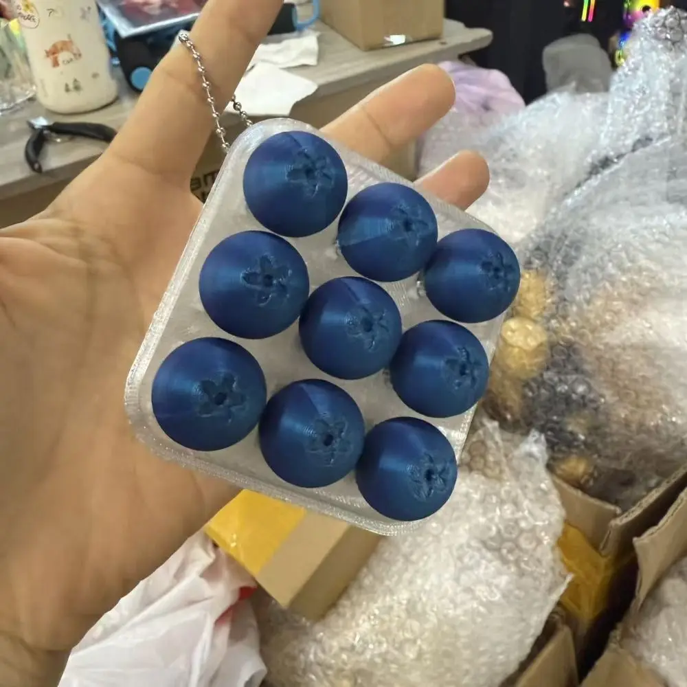 NineGrid Fruit Keycaps Clicker Simulation 3D Printed Press Button Keychain PLA Material Bag Pendants Keyboard Pendants Backpack