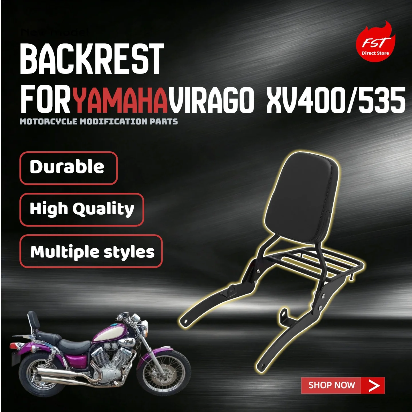 For Yamaha XV400 XV535 Rear Backrest Luggage Rack Mod Parts