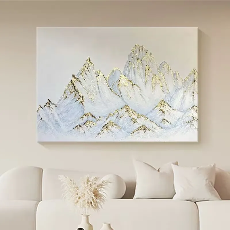 

Красивые абстрактные золотые горы картина маслом гостиная украшение дома чистый ручной работы настенный постер фреска для дивана фон