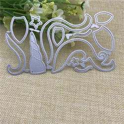 Hair Unicorn Metal stencil mold Cutting Dies decoration scrapbook die cuts Album Paper Craft Embossing DIY Card Crafts