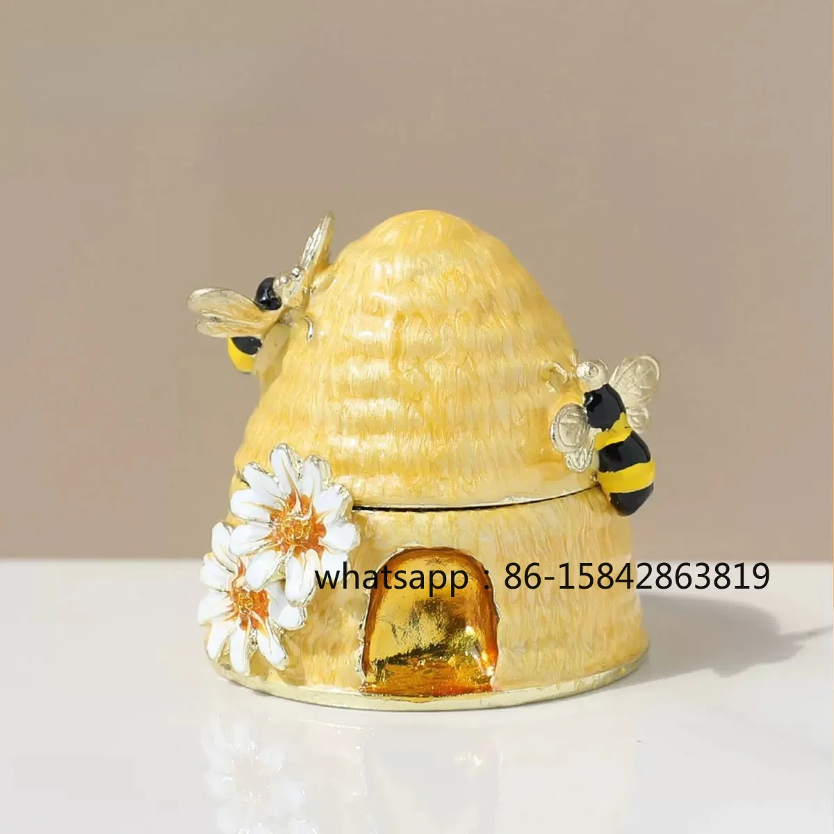 Honey Jar Small Daisy Enamel Jewelry Box, Ring Necklace Jewelry Box