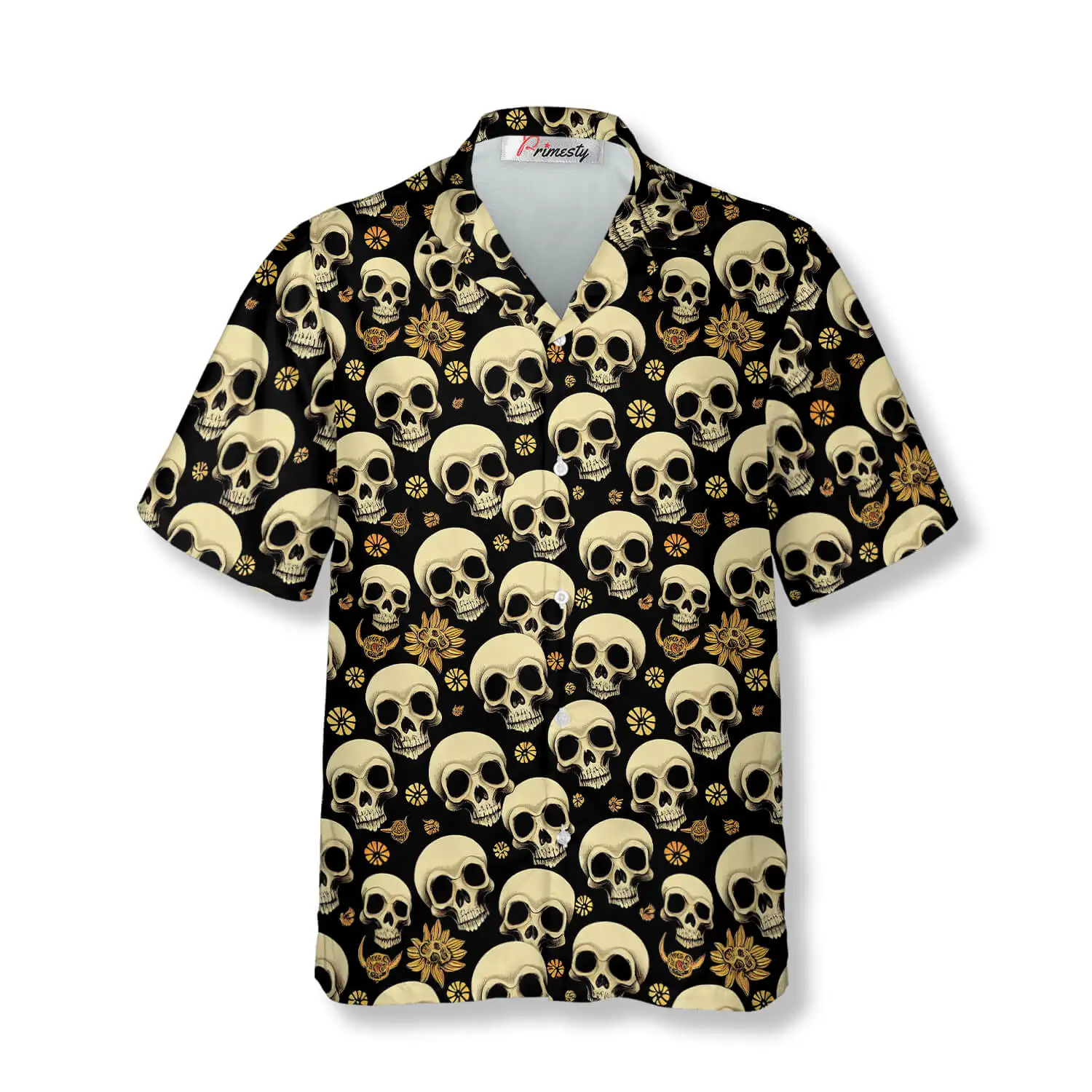 2024tiki hot style 3d printing Hell Guard skull Hawaiian shirt men\'s shirt men\'s shirt short sleeve men\'s clothing