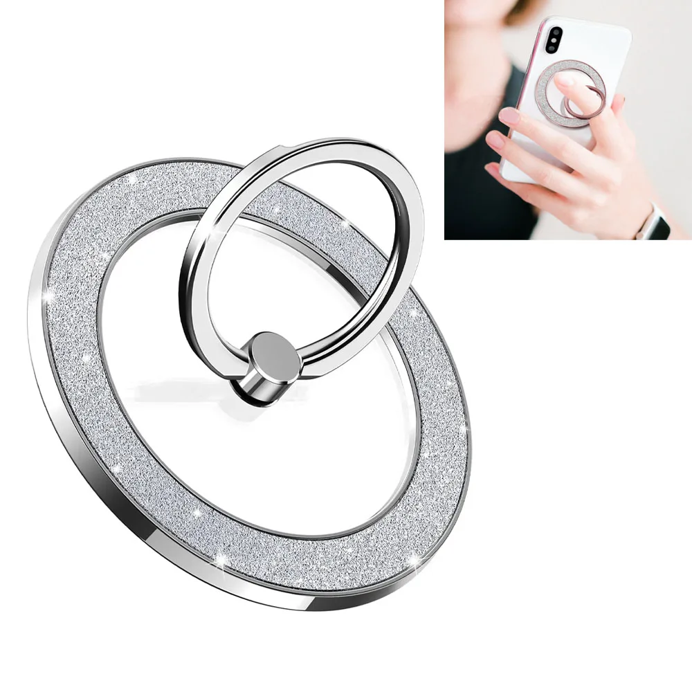 

Подставка для телефона Magsafe с сильным магнитом 360° ° Вращающийся держатель для телефона с блестящими бриллиантами на палец для IPhone 14 15.