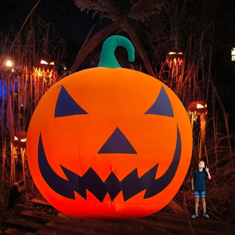 

fast air ship to door, Holiday Decoration Giant Halloween Inflatable Pumpkin with light backyard ground blow up pumpkin balloon