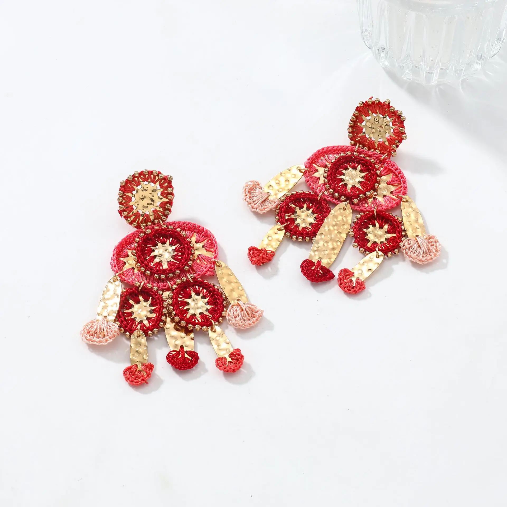 

New ZAA Handmade Rattan Weaving Plant Flower Earrings for Women Vintage Ethnic Style Holiday Party Jewelry Gifts