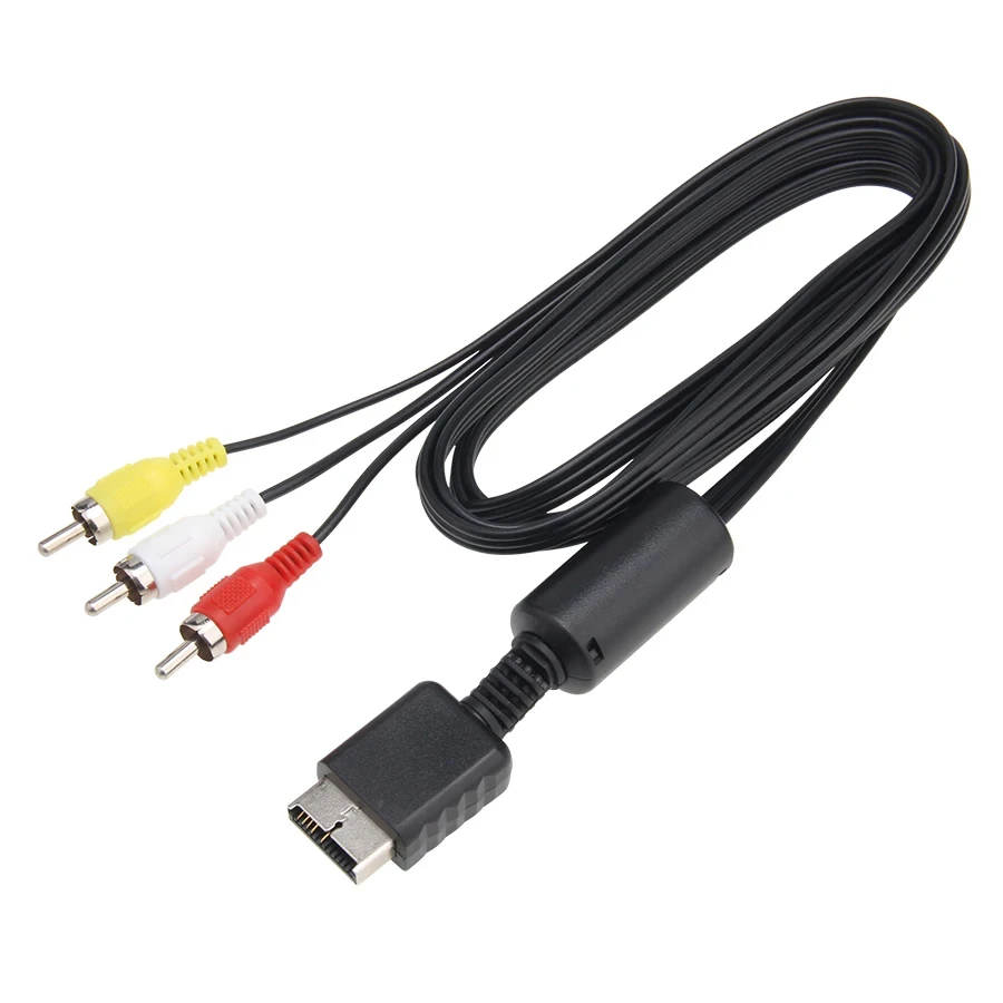 1.8m 6ft AV Audio Video Cable Wire To 3 RCA Cord for Sony PlayStation PS2 PS3 Console Gamepad Cables to HDTV Monitor