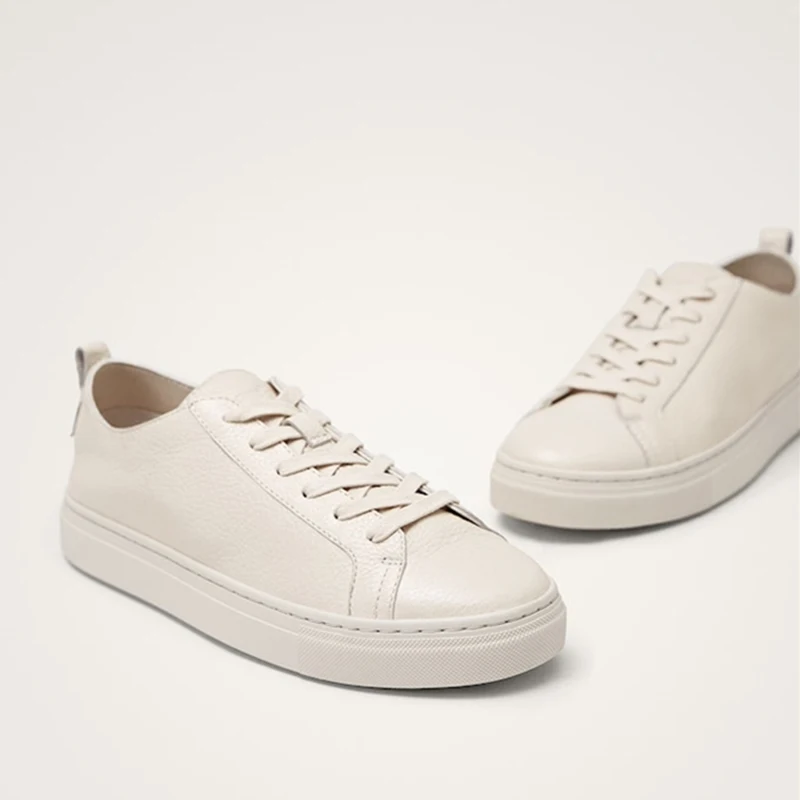LINJER STRICKLIN 2024 NEW Summer Little White Genuine Leather Sports Versatile Single Shoes Flat Bottom Casual Board Shoes