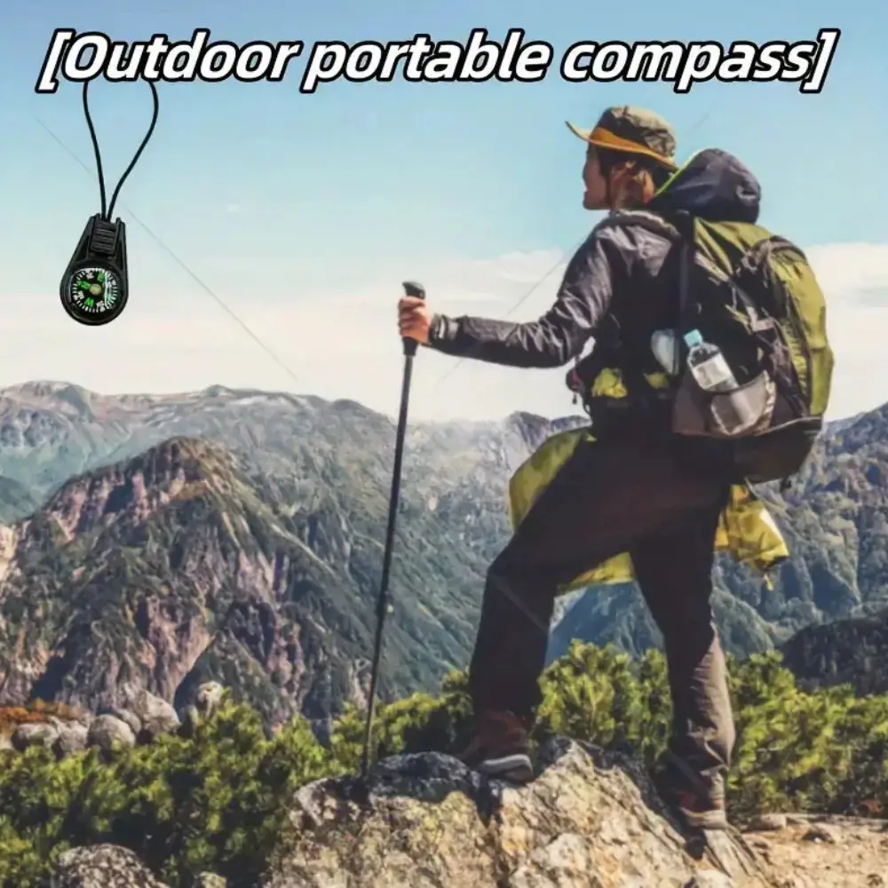Waterproof Mini Survival Compass Multifunctional Portable Pocket Compass Durable Random Color Camping Compass Hiking
