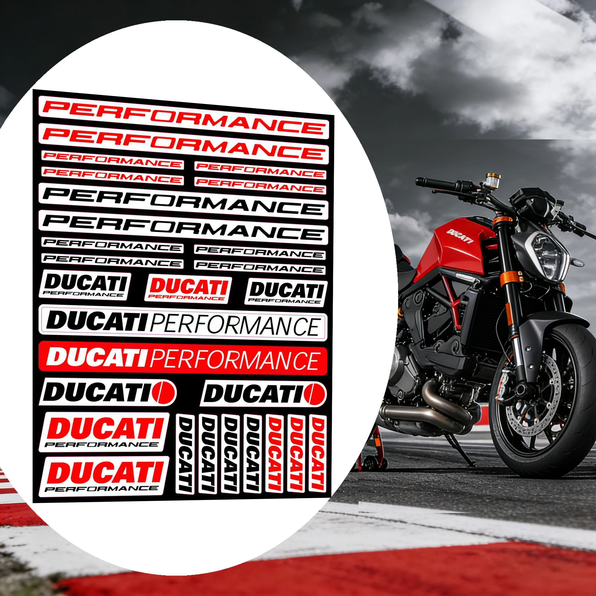 2026 Ducati Sticker Decal Motorcycle Tank Helmet Performance Logo
