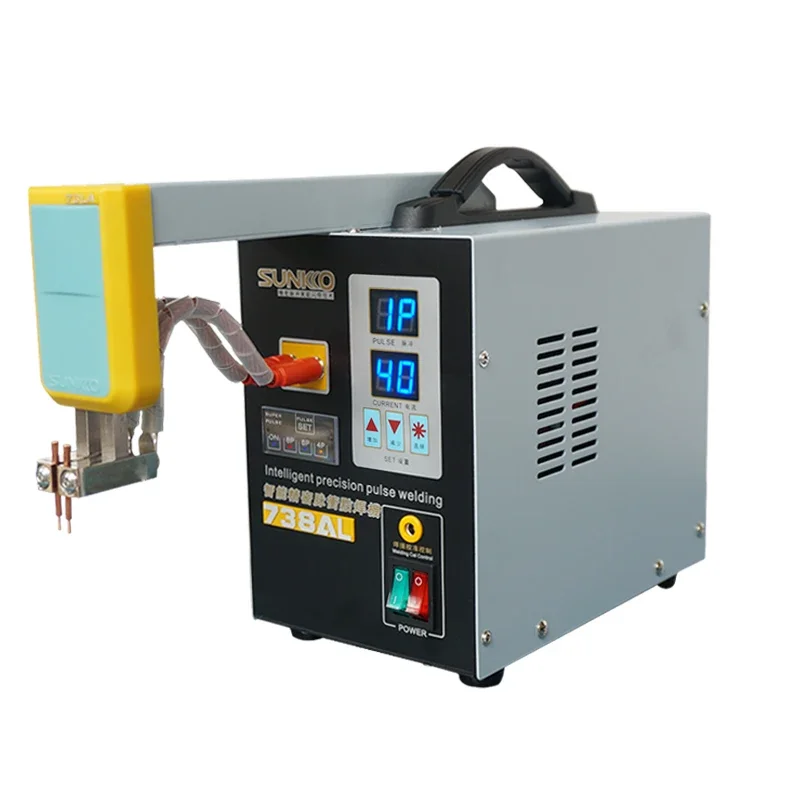 738AL Handheld Battery Spot Welder Magnetic Detachable Telescopic Arm Spot Welding Machine for 18650 Lithium Battery