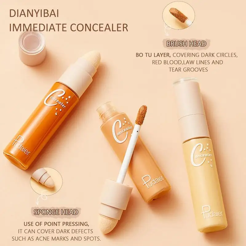 Double Ended Maquiagem Corrector Stick, 3D Face Contours Stick, Facial Cosmetic, Foundation Concealer para Eye Dark