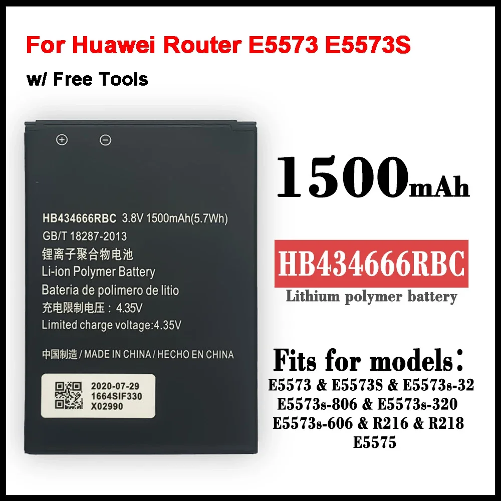 Новый HB 434666 Аккумулятор для телефона RBC 1500 мАч для маршрутизатора Huawei E5573 E5573S E5573s-32 E5573s-320 E5573s-606 E5573s-806