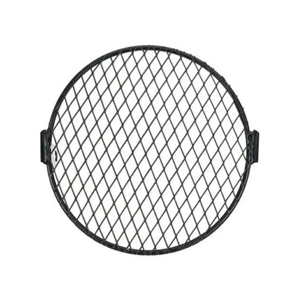 

Motorcycle Headlight Mesh Grill Cover, Retro Styled Metal Protector Guard for 7 inch Headlamp, Easy Installation Black