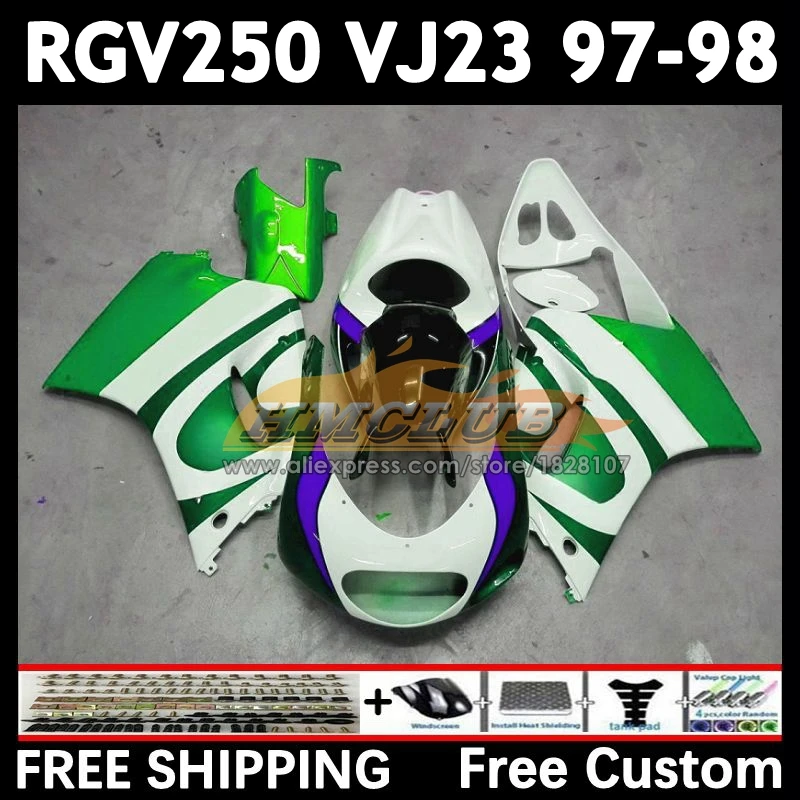 Body Kit For SUZUKI green stock RGV250 SAPC VJ23 97 98 20No.138 RGVT250 VJ 23 RGV-250 RGVT RGV 250 CC 1997 1998 Full Fairing Set