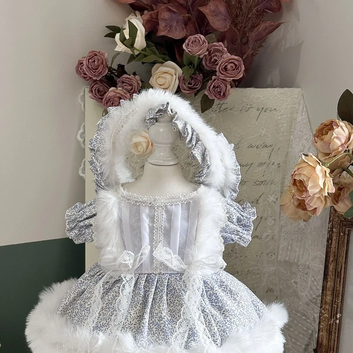 20CM 40CM Cotton Doll Clothes “Silver Leaf” Dress  50- 55cm Reborn Doll Clothes Free Shipping