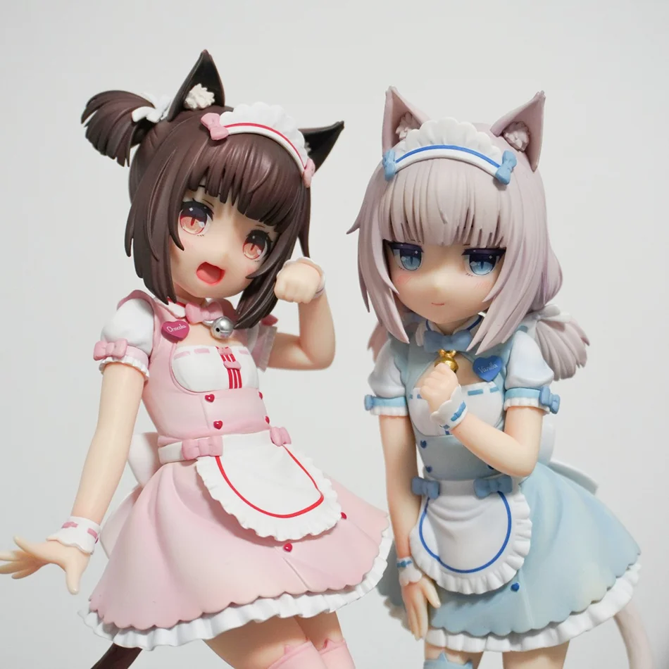 أنيمي NEKOPARA الشكل 18 سنتيمتر القط خادمة الشوكولاته الفانيليا لطيف جميل القط نمط نموذج بولي كلوريد الفينيل ثابت ألعاب أطفال تحصيل دمى هدية