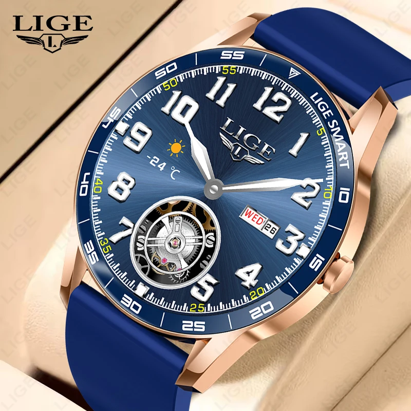 

LIGE Heart Rate Monitor Men Full Touch Screen 2025 New Smart Watch Sport Fitness Watch IP68 Waterproof Bluetooth Call Smartwatch