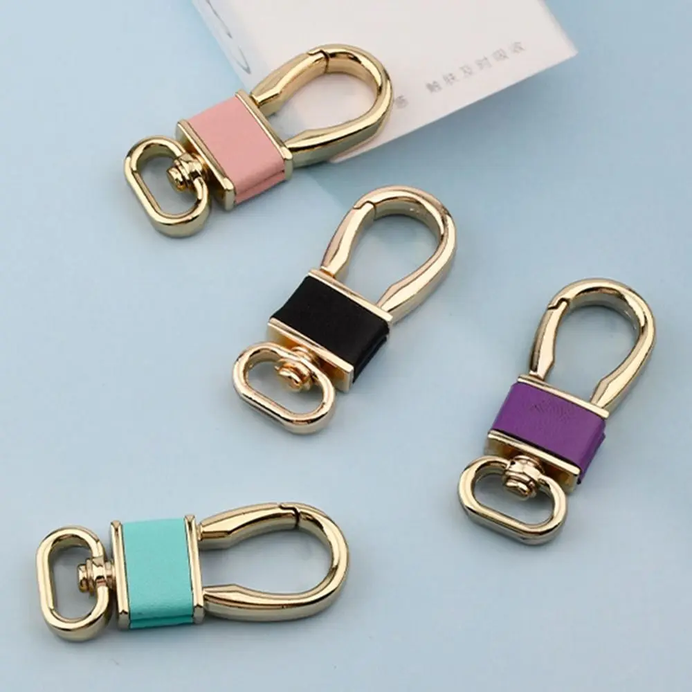 DIY Leder Schlüssel anhänger Universal Mode Handwerk Tasche hängen Schnalle Metall Haken