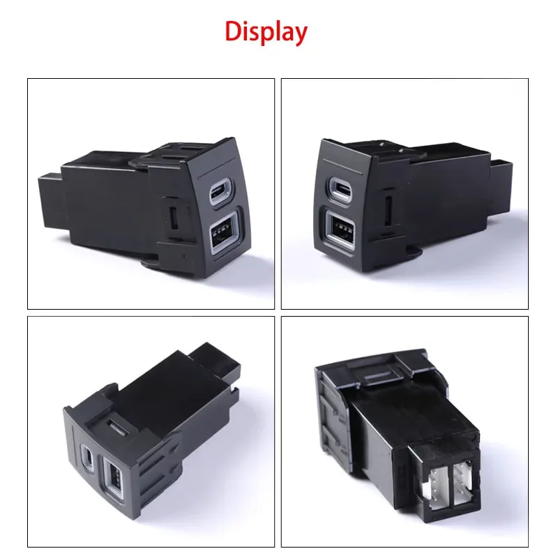 For VW POLO 2004-2011 1PC 12V 24V Dual USB Car Charger Socket with QC3 0 and PD Fast Charging Type C Port Replacement view 4