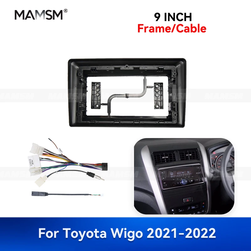 

MAMSM 9-дюймовый для Toyota Wigo 2021-2022 Android автомобильный радиоприемник стерео рамка GPS MP4 мультимедийная навигация жгут проводов