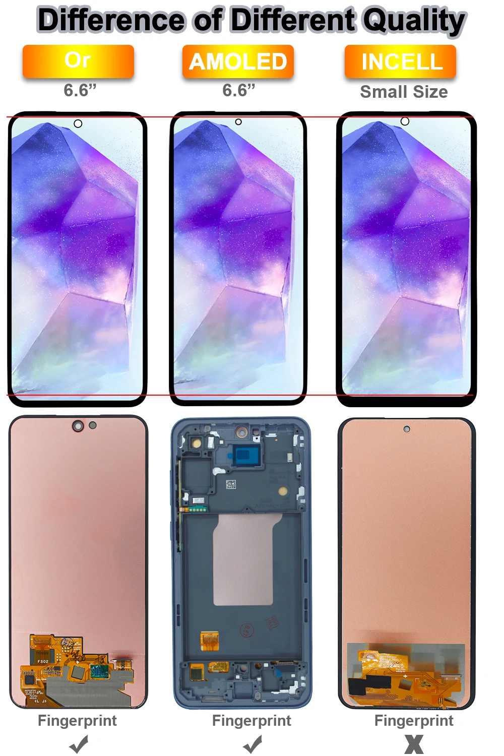 ใหม่ Super AMOLED สําหรับ Samsung Galaxy A55 5G LCD A556U จอแสดงผล Touch Screen Digitizer เปลี่ยนสําหรับ Samsung A556E A556B LCD