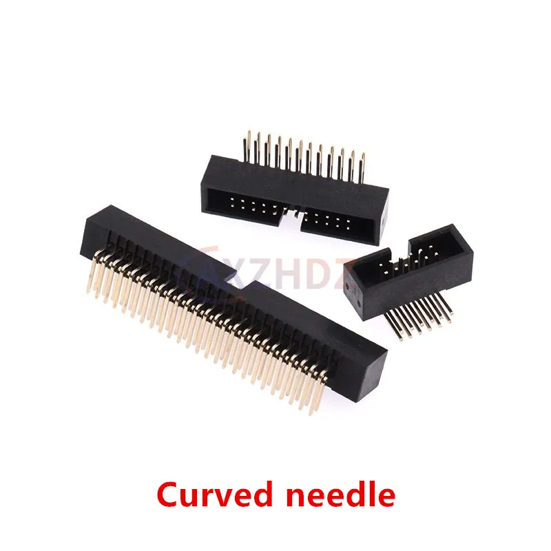 5PCS DC3 SMT Cable Plug 1.27mm Spacing Patch Simple Bull Horn Socket IDC Connector Socket Pin 8/10/12/16/20/26/34/40/50p