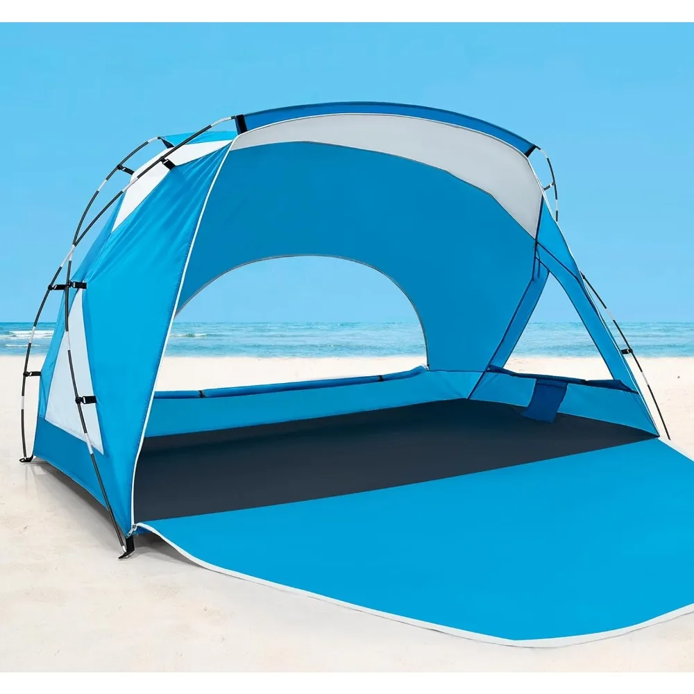 Calen-toldo de playa con protección UV UPF 50 + para 3-4 personas, carpa de sombra, impermeable, portátil, fácil configuración