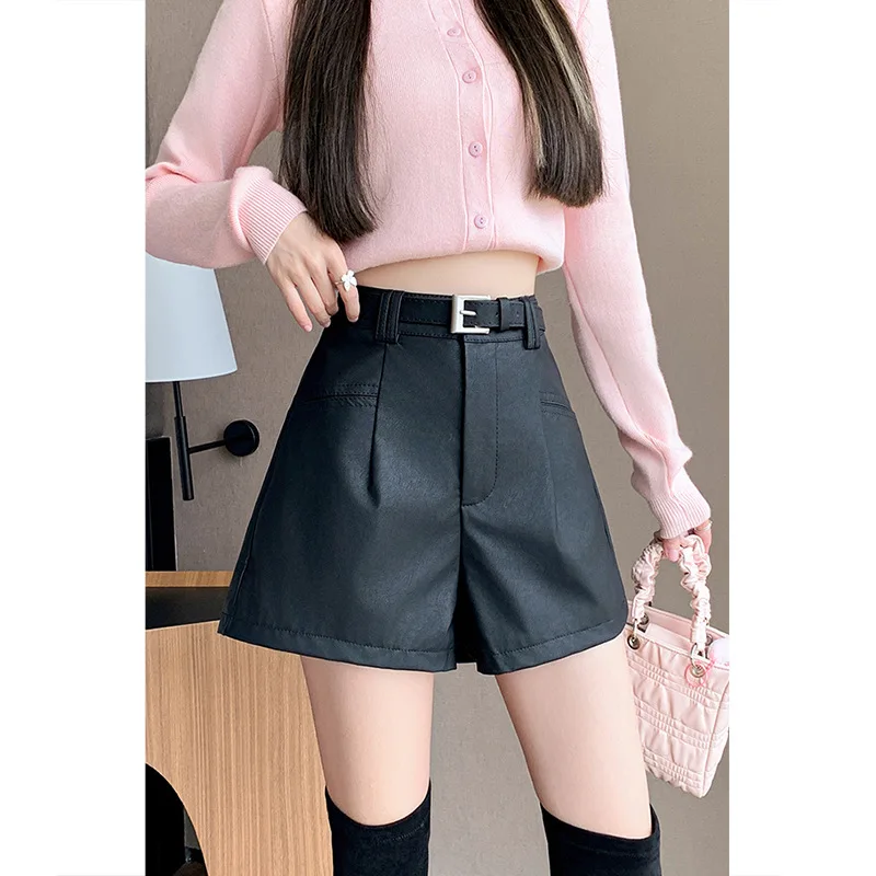 

Женские широкие шорты 2025: Новые осенне-зимние утепленные шорты с высокой талией для невысоких, повседневные, свободного кроя