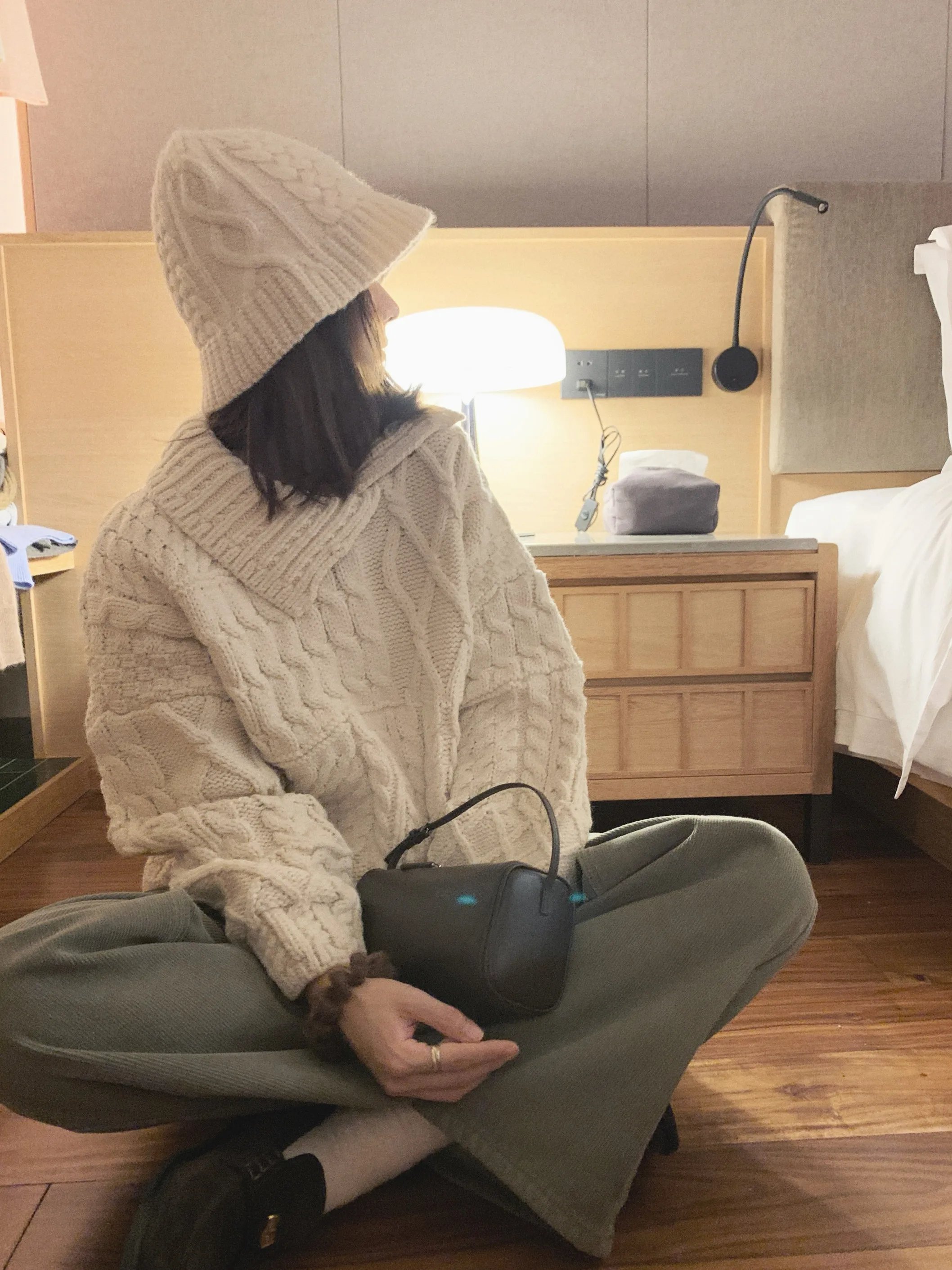 

Fretaro Vintage Sle Twist Knit Sweater Women's Loose Fit Asymmetrical Button-Up Long Sve Top for Winter