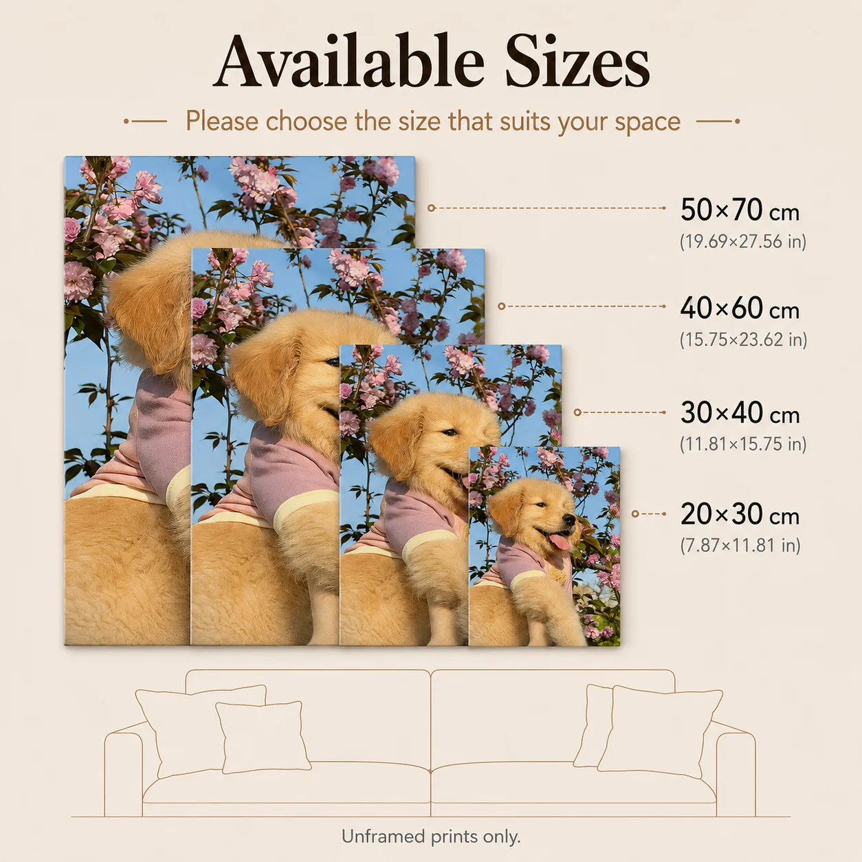 Personalized Photo Poster Custom Wall Art Print Unframed Canvas Artwork Family Pet Couple Picture Decor for Home Living Room view 6